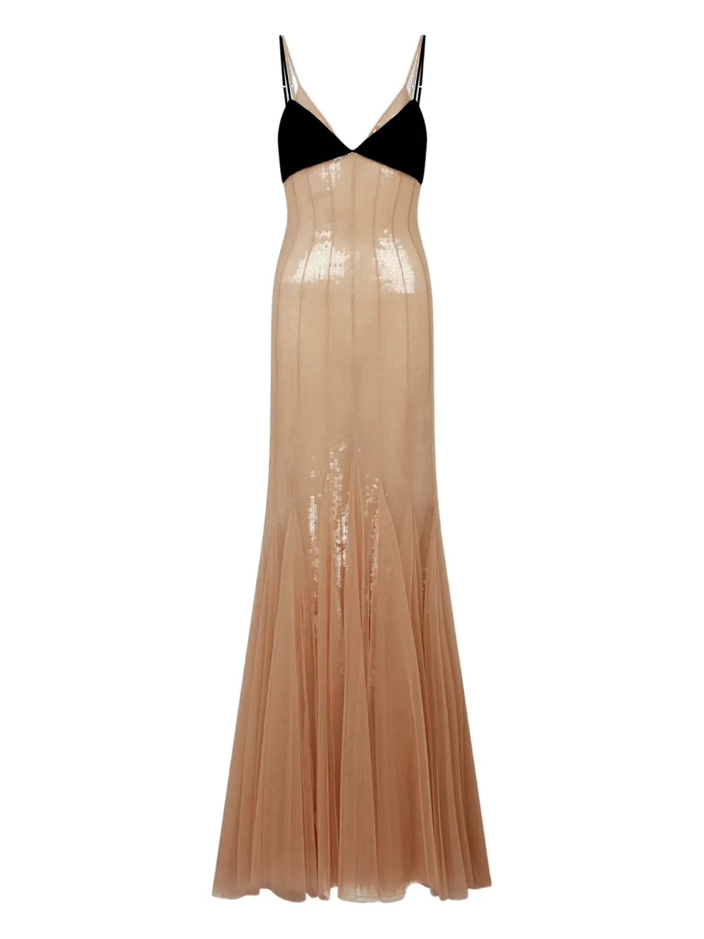 David Koma Sequinned Gown In Multi