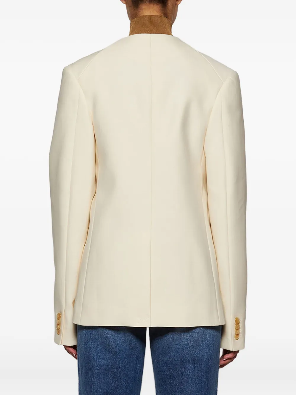 Khaite Jameson Wool And Silk-blend Jacket In Neutral
