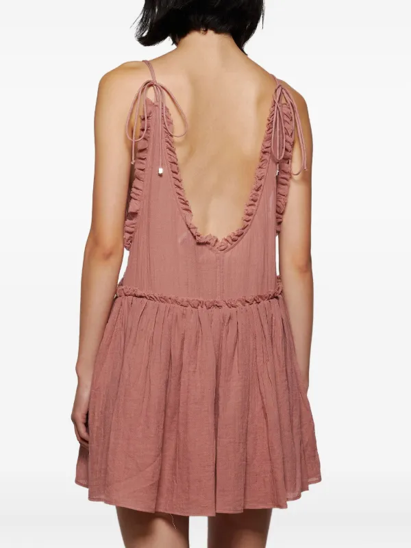 knee length dresses for ladies Ruffled Tie Shoulder Mini Dress – Charming Charlie main image 1
