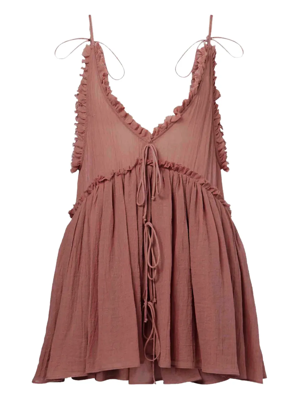 The Attico ruffled tie mini dress - Pink