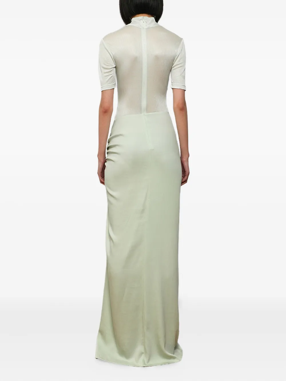 Christopher Esber Fusion Ruched Tee Gown Maxi Dress In Green