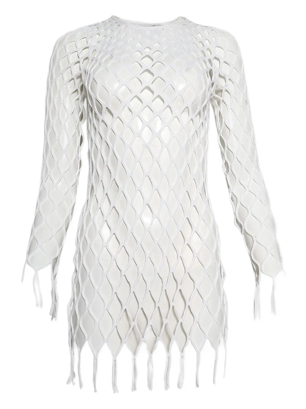 Christopher Esber Mini-jurk met mesh franje Wit