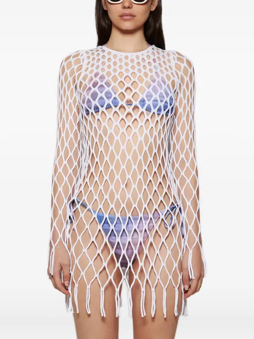 Robe courte en résille à franges - Christopher Esber - Modalova