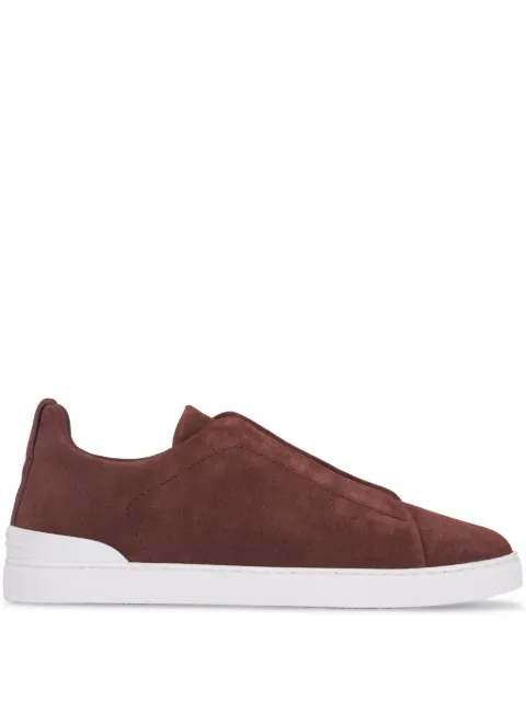Zegna Triple Stitch slip-on suede sneakers