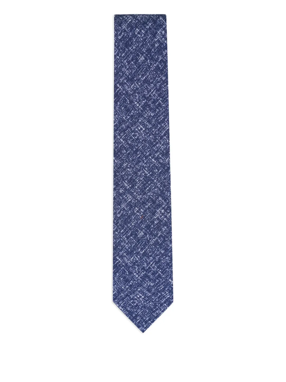 Zegna abstract-print linen tie | Blue | Image 1