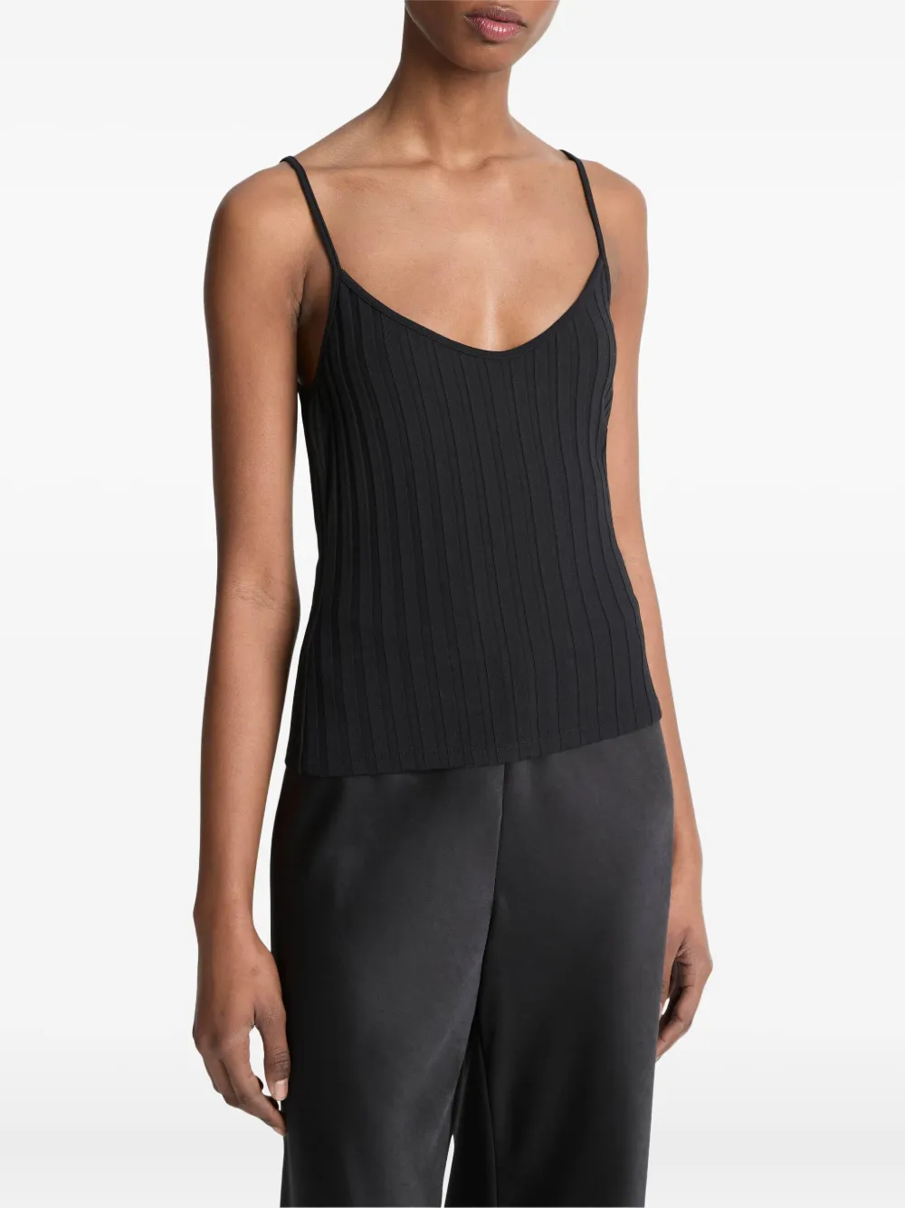 Vince ribbed tank top Zwart
