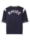RHUDE logo-detail baseball T-shirt - Blue