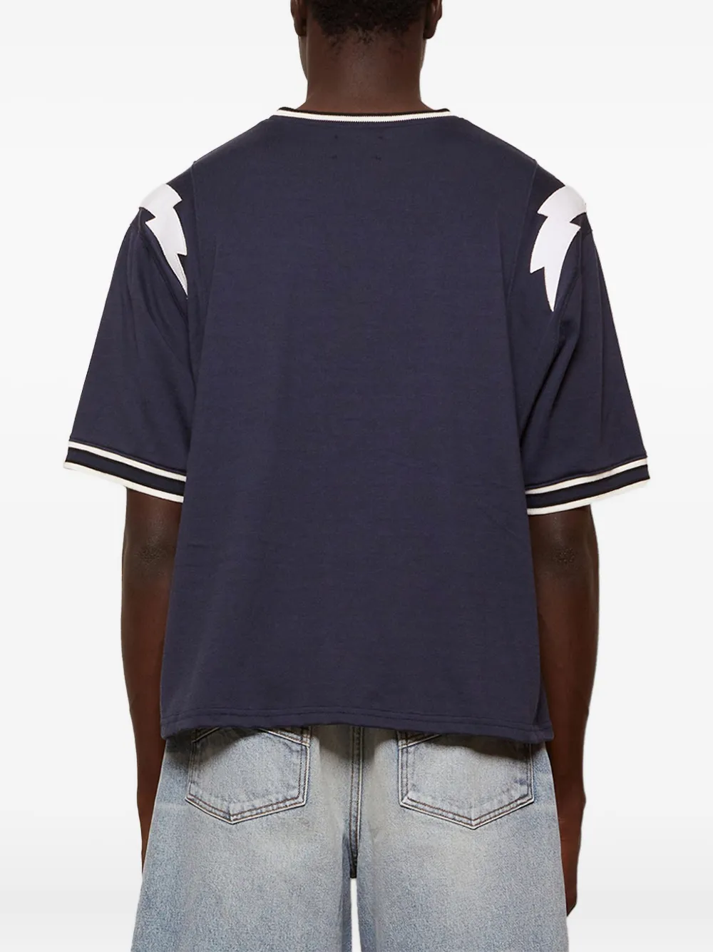 RHUDE logo-detail baseball T-shirt Blauw