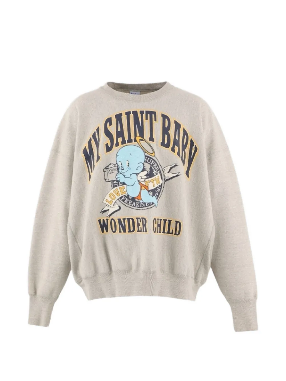 SAINT MXXXXXX graphic-print crew-neck sweatshirt - Grigio