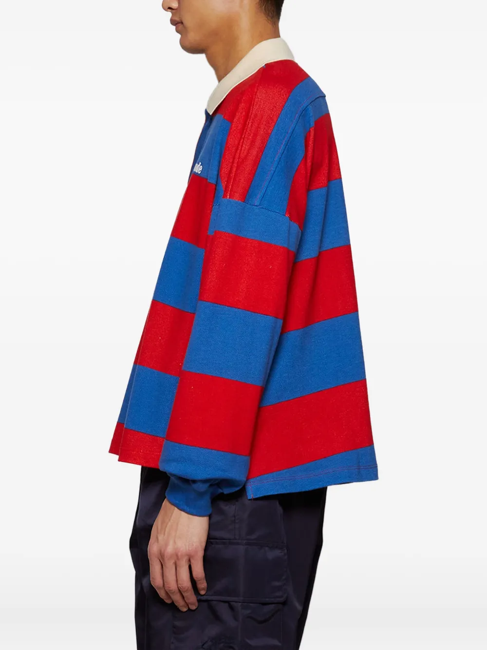 RHUDE Gestreept piqué poloshirt Rood