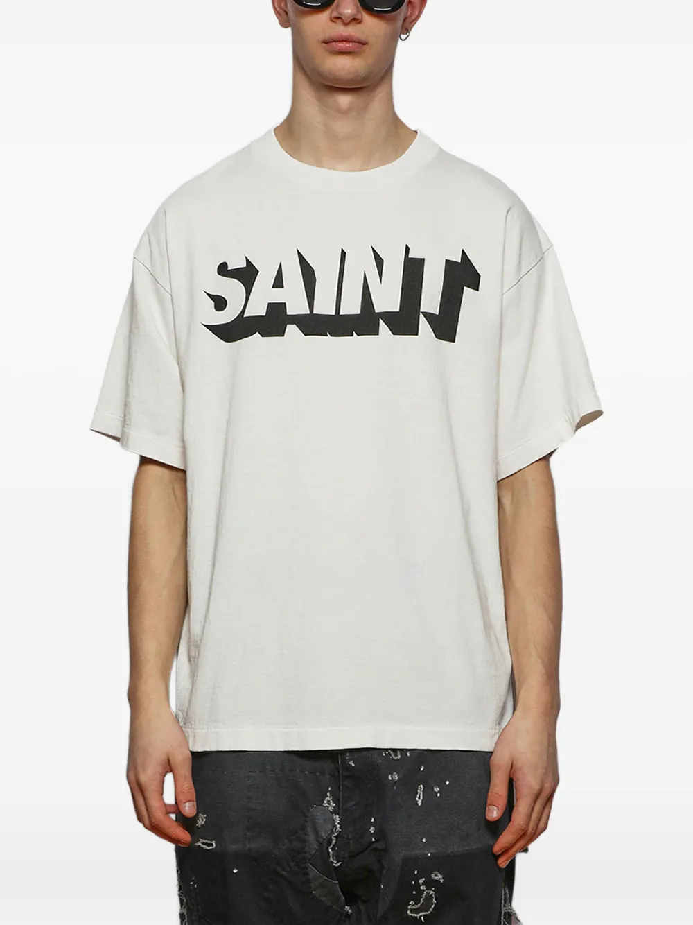 SAINT MXXXXXX T-shirt met logoprint Beige