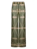 Johanna Ortiz geometric-print trousers - Green