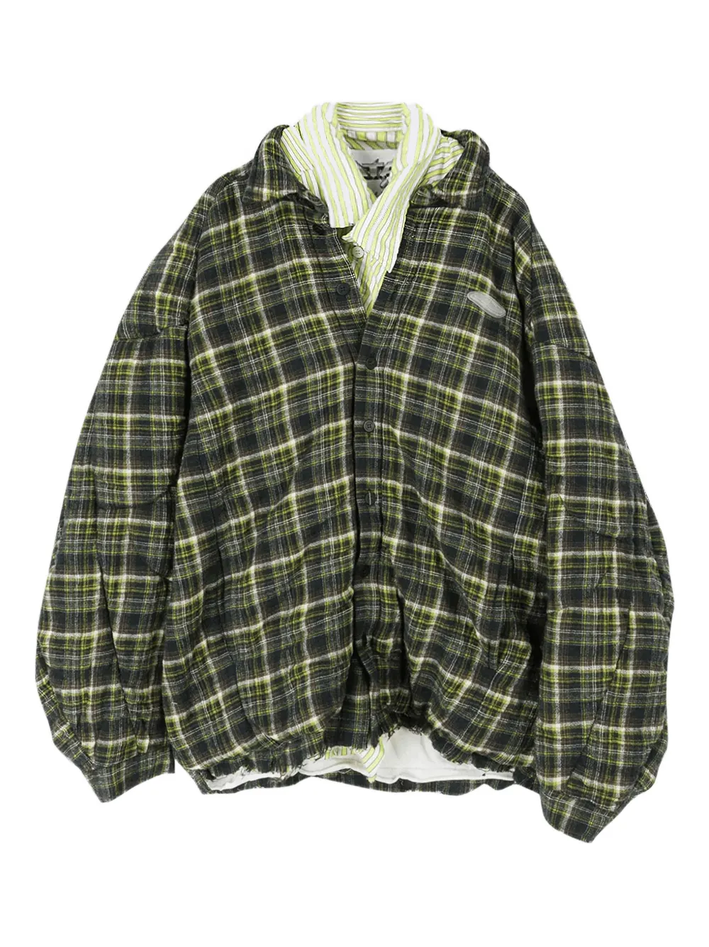 Natasha Zinko logo-patch shirt jacket - Verde