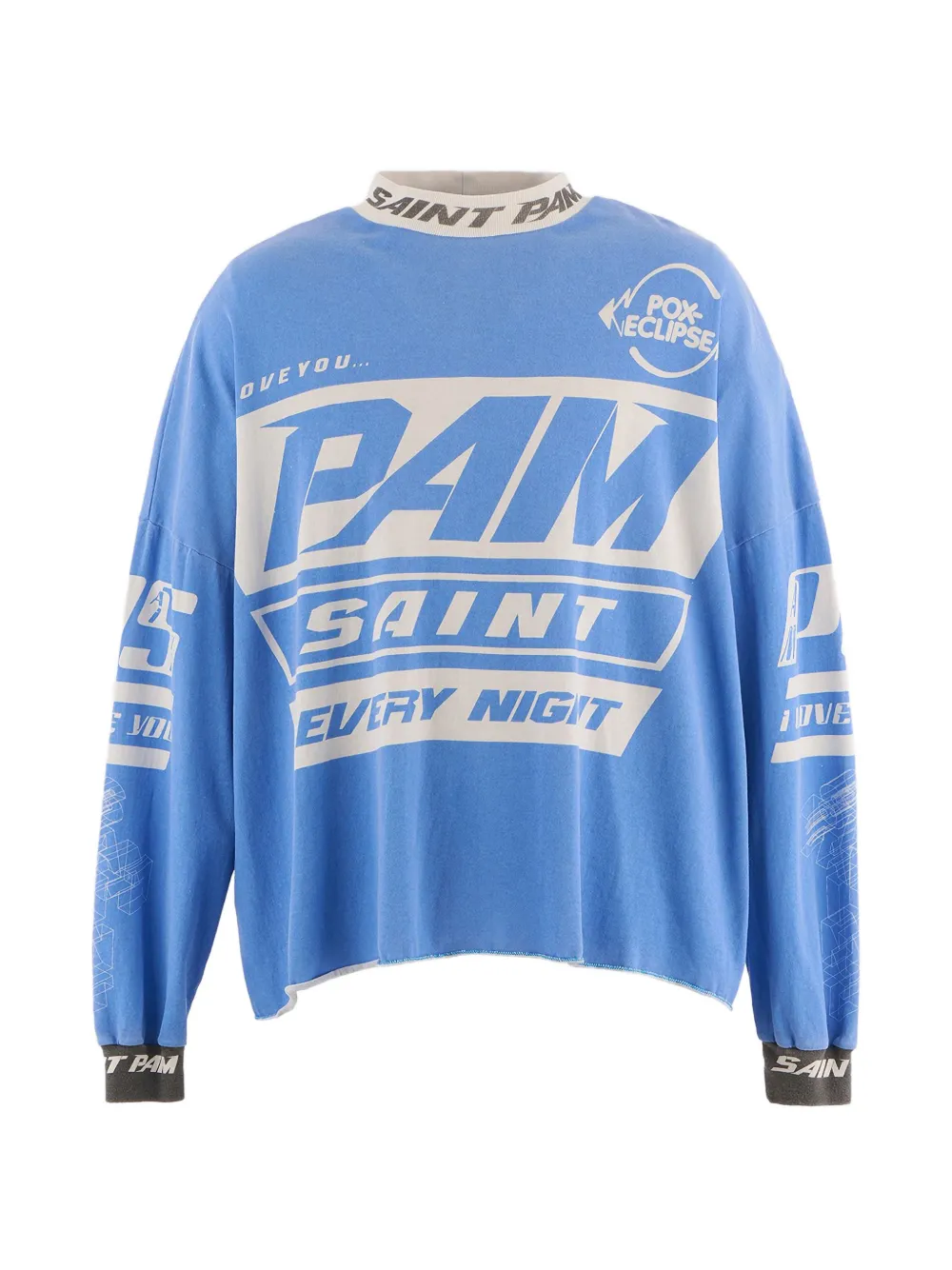 SAINT MXXXXXX printed long-sleeved T-shirt - Blu