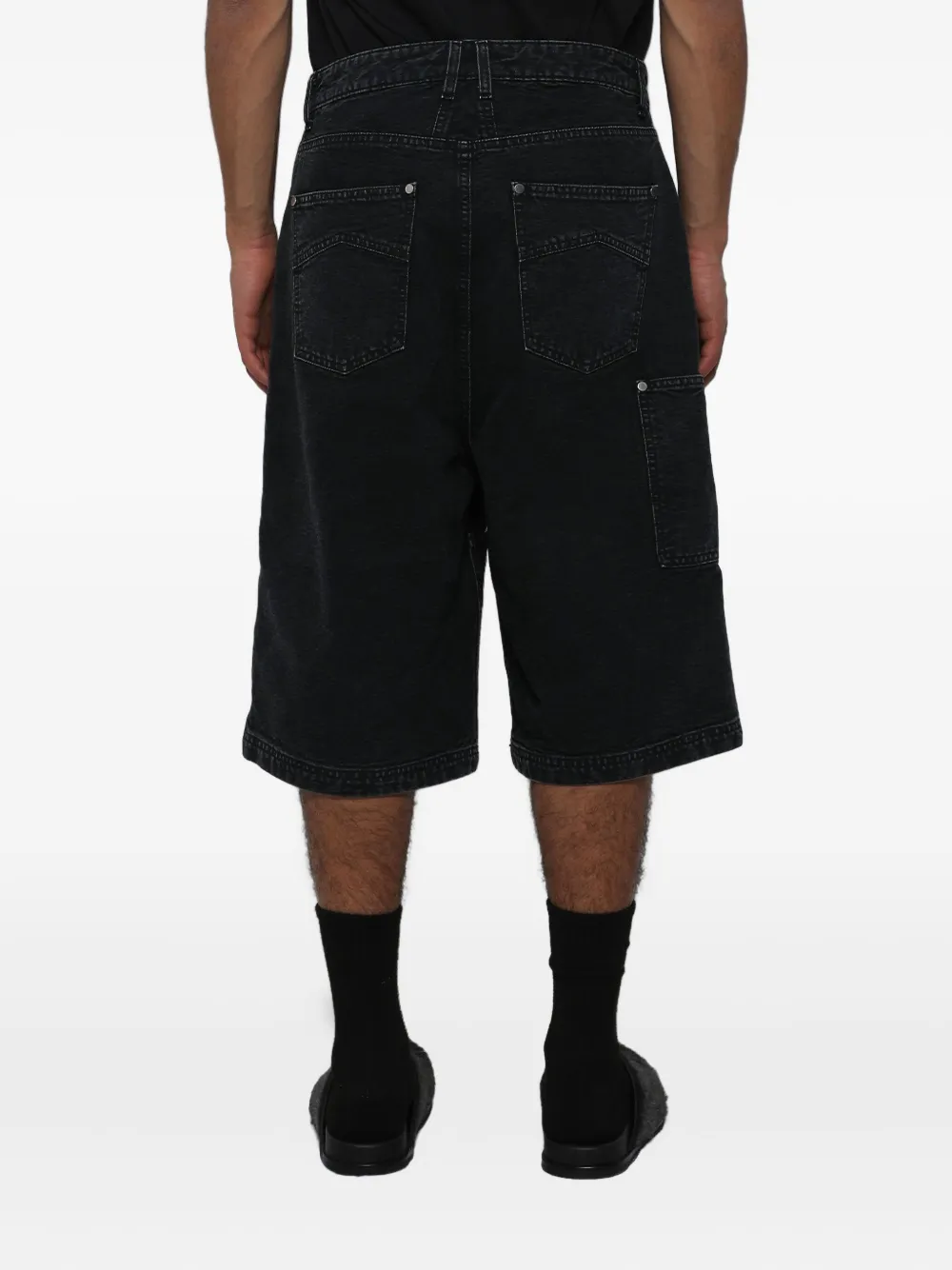 RHUDE Canvas shorts met wassing Zwart