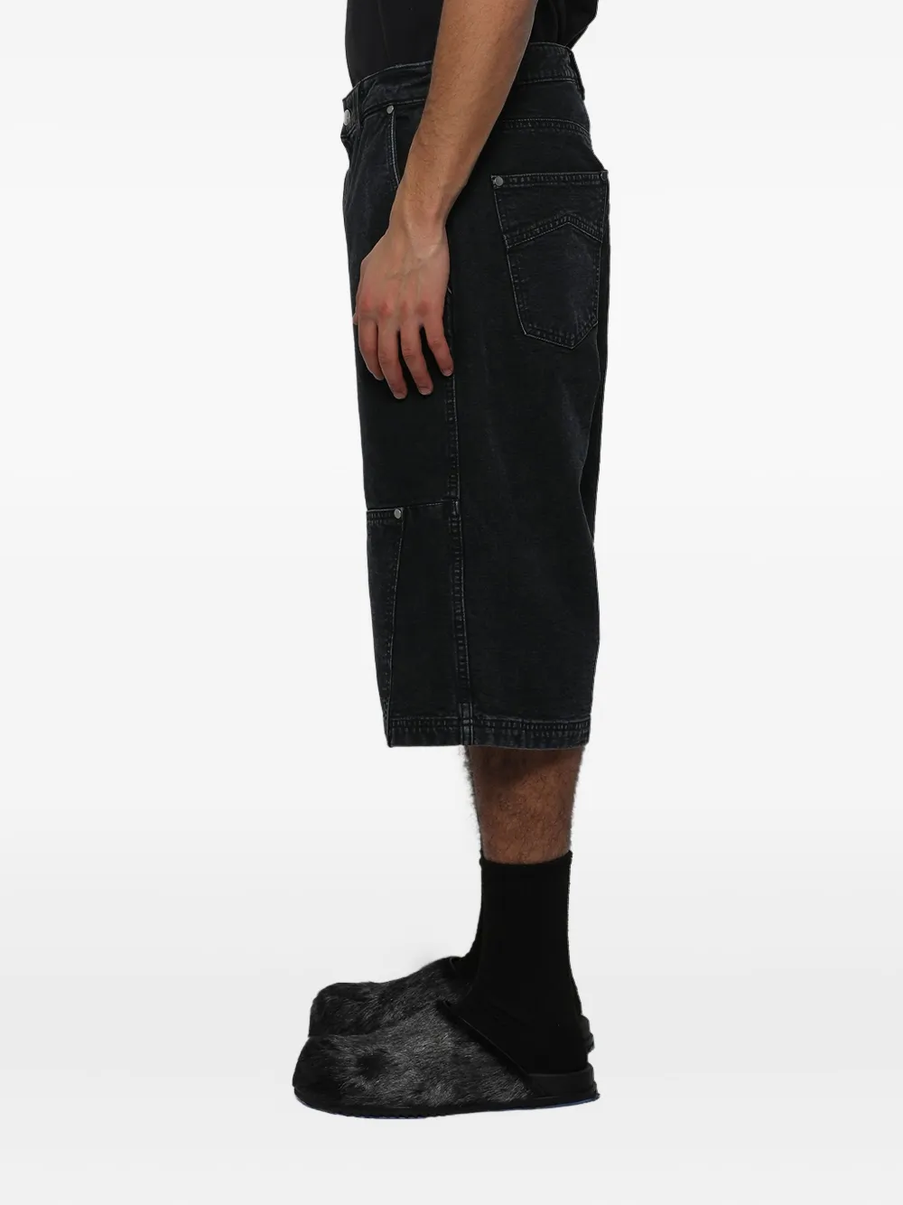 RHUDE Canvas shorts met wassing Zwart