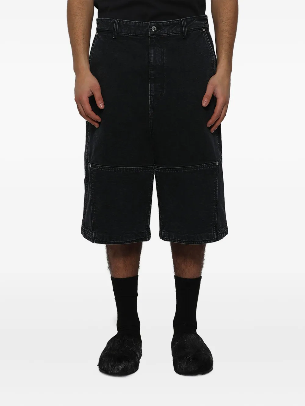 Rhude Washed Canvas Shorts - Black 