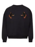 RHUDE dog-embroidered crew-neck sweatshirt - Black