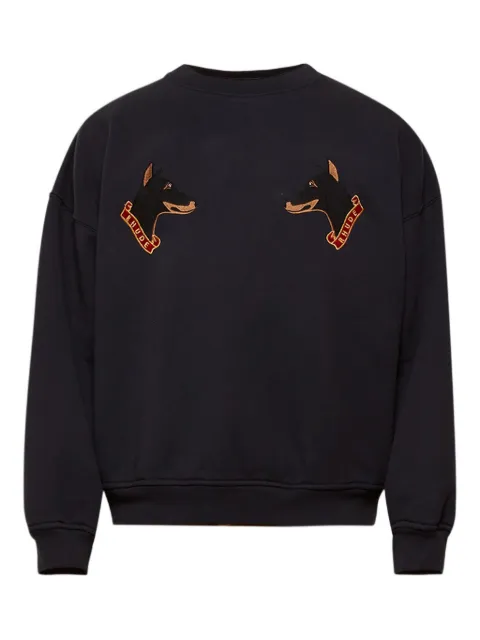 RHUDE dog-embroidered crew-neck sweatshirt