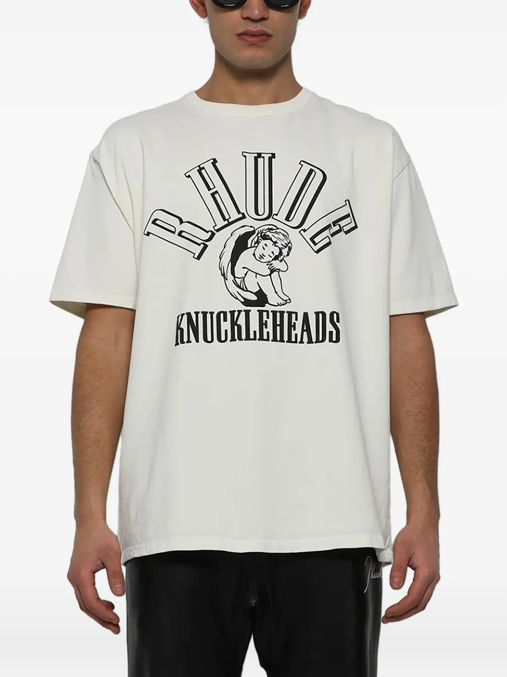 Rhude Vintage Graphic Crew Neck T-shirt In White