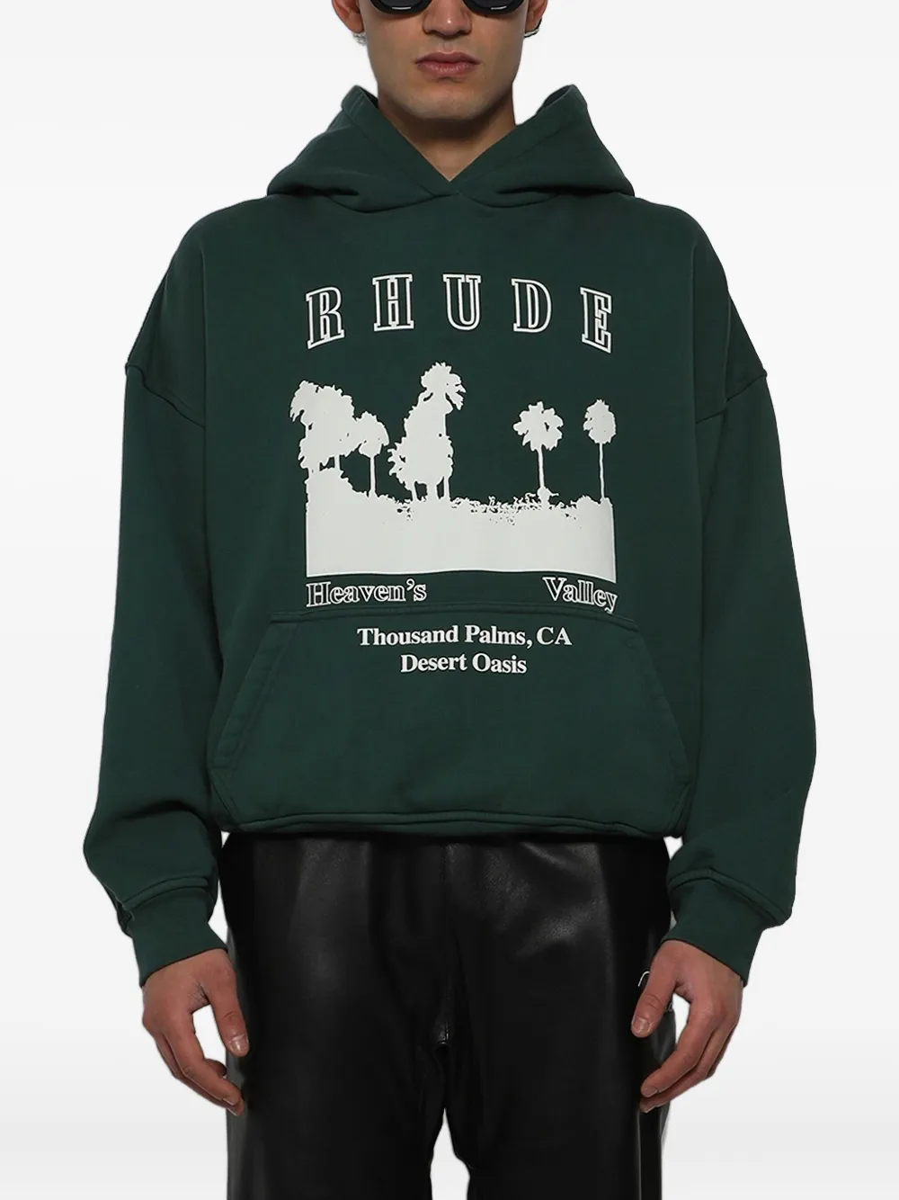 RHUDE Hoodie met print Groen