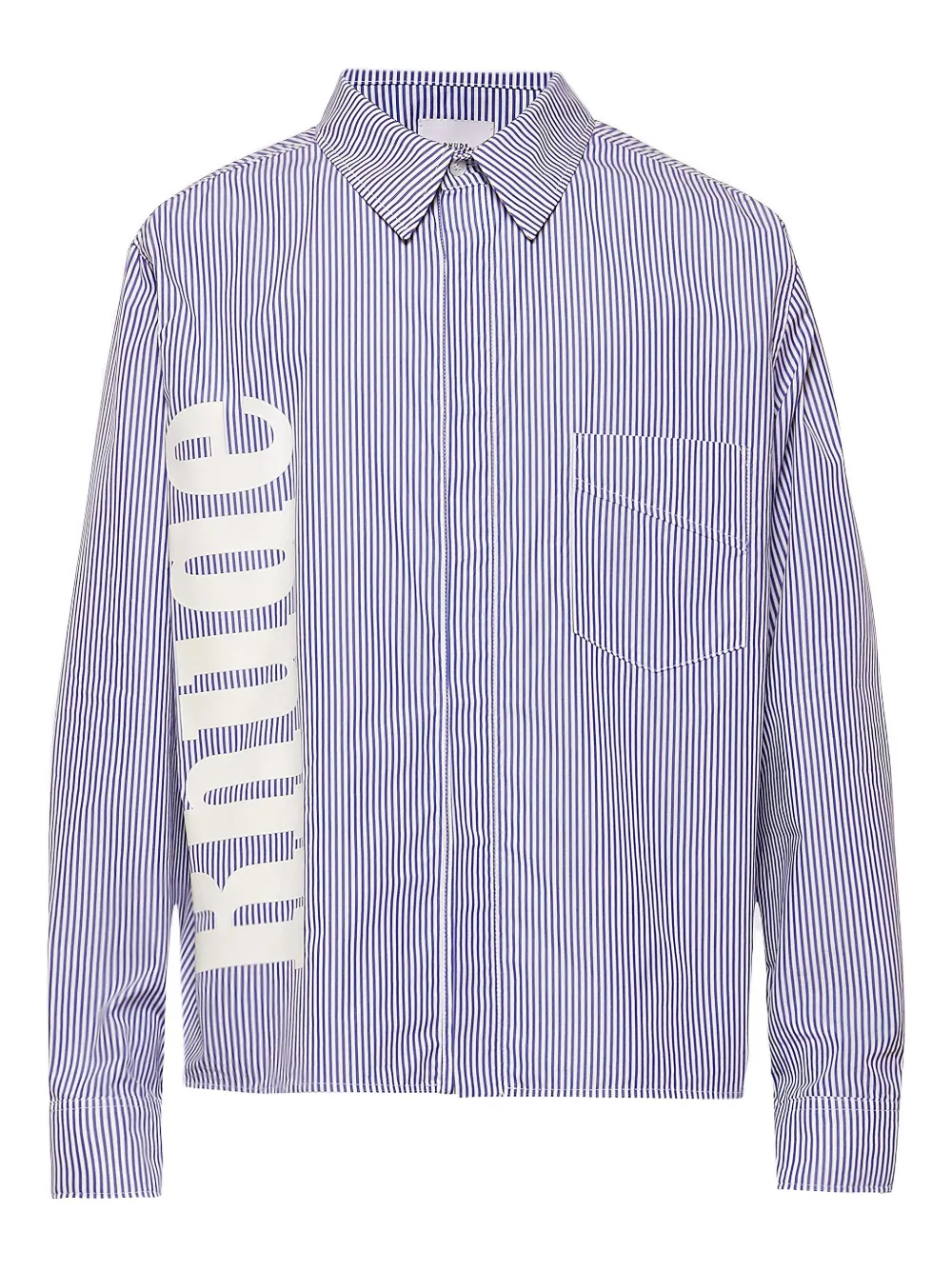 RHUDE stripe-pattern logo-print shirt Blauw