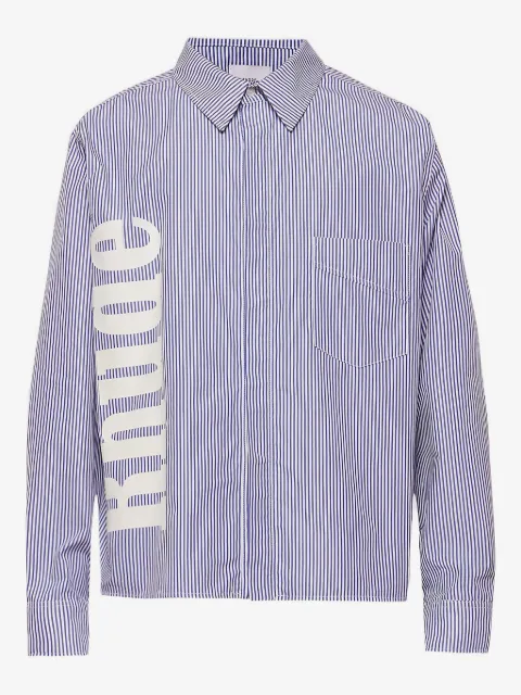 RHUDE stripe-pattern logo-print shirt