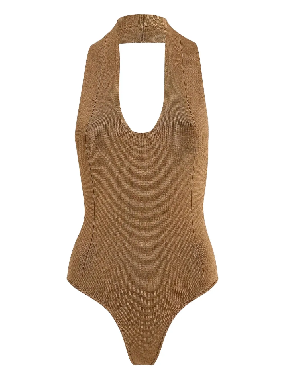 KHAITE Toto halter-neck bodysuit | Brown | Image 1