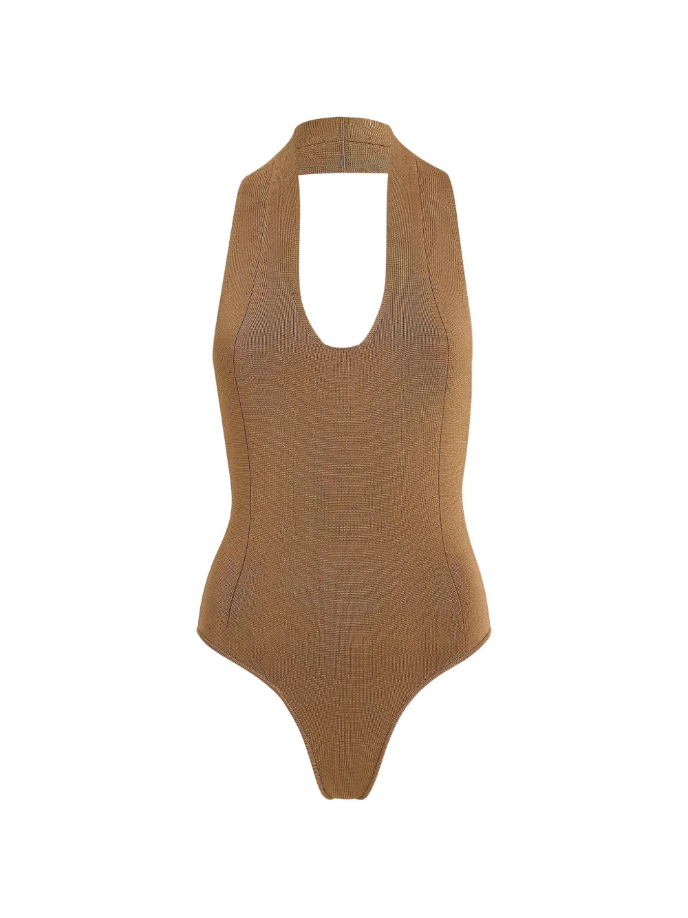 KHAITE Toto halter-neck Bodysuit | Brown | FARFETCH