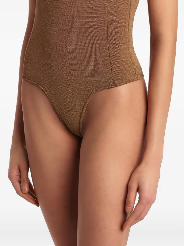 KHAITE Toto halter-neck Bodysuit | Brown | FARFETCH
