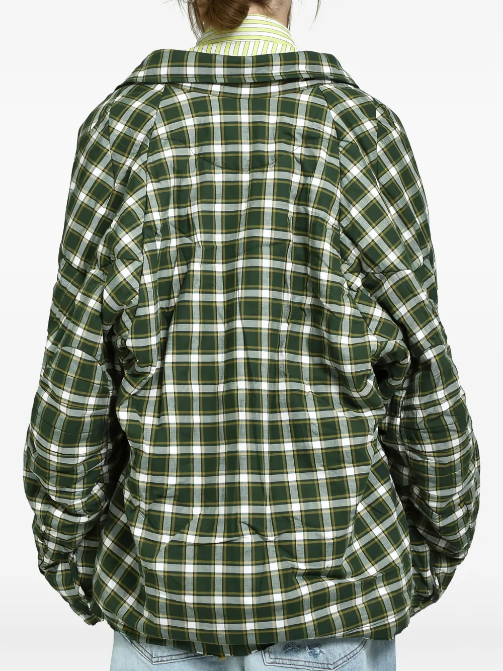 Natasha Zinko Pleated Moto Shirt In Green