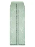 Calle Del Mar Garden Party dragonfly-pattern knitted skirt - Green