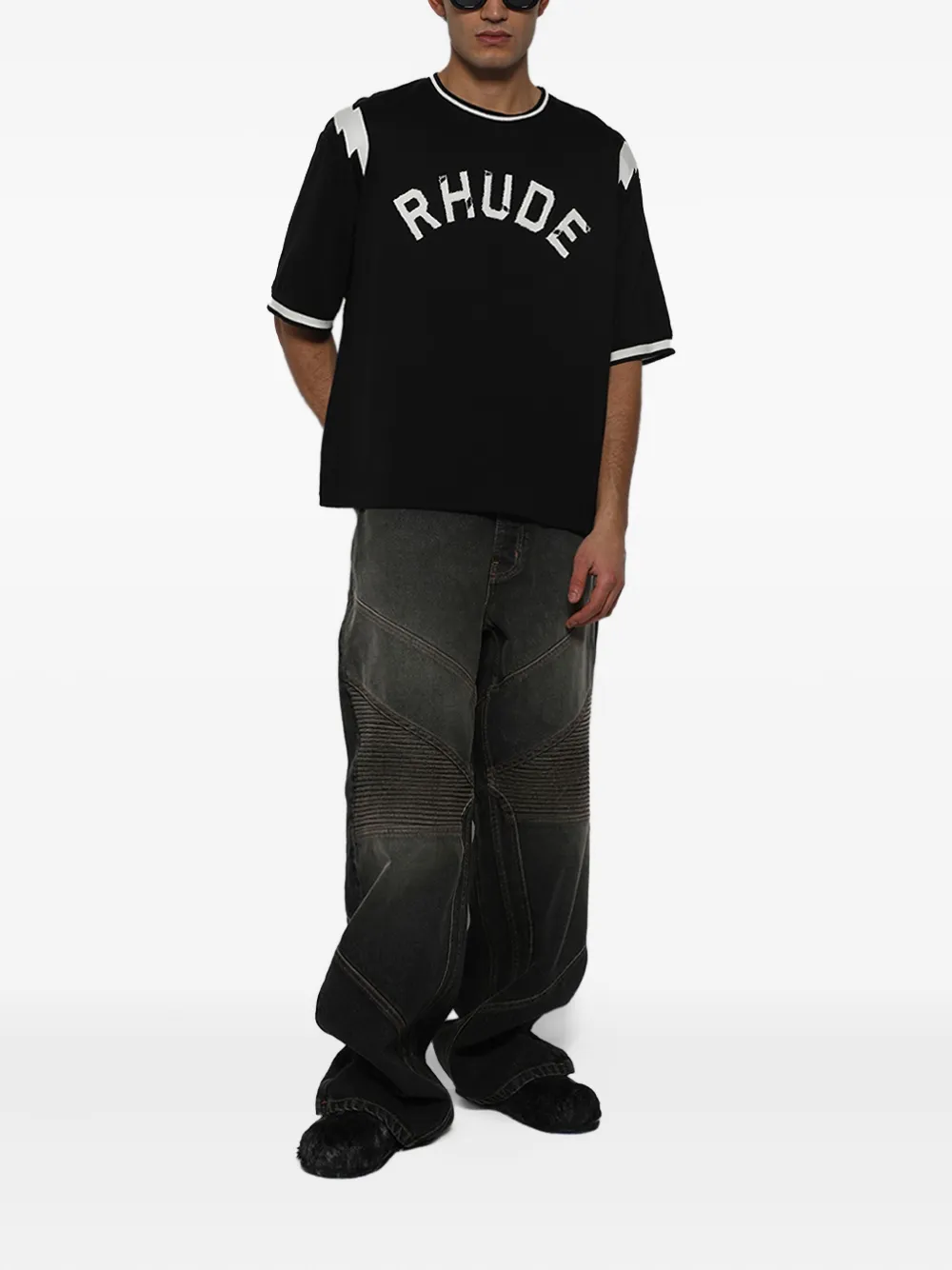 RHUDE Lightning Ringer T-shirt - Zwart