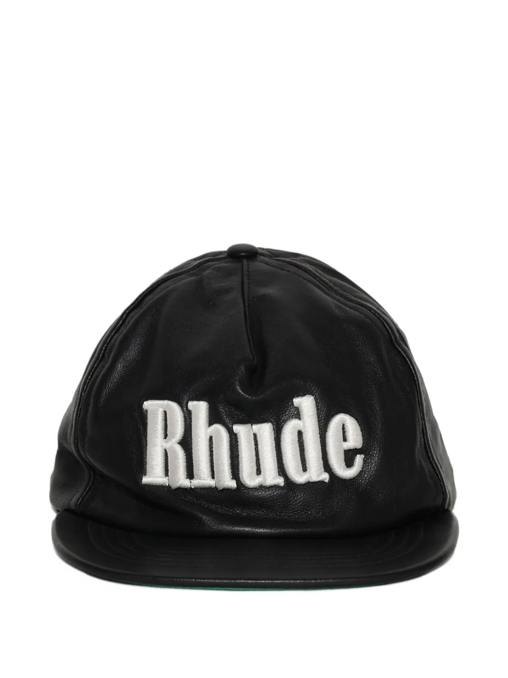 RHUDE logo-embroidered leather baseball cap - Zwart