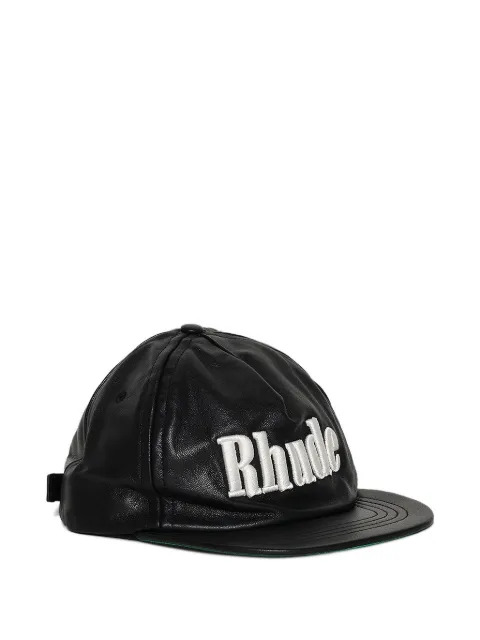 RHUDE logo-embroidered leather baseball cap