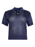 Calle Del Mar open-knit polo top - Blue