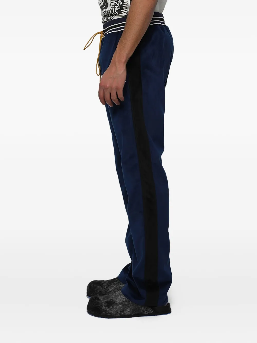 RHUDE Fluwelen trainingsbroek met streepdetail Blauw