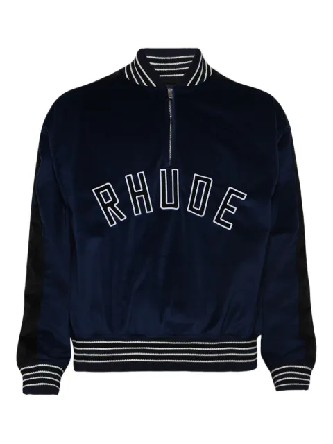 RHUDE quarter-zip varsity jacket