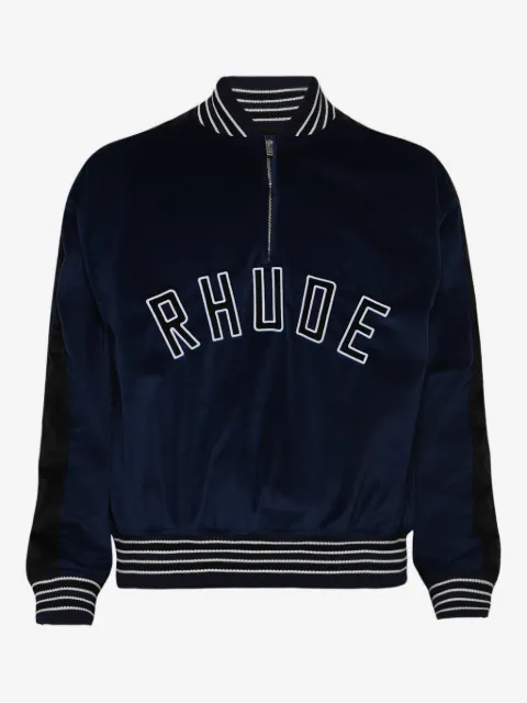 RHUDE quarter-zip varsity jacket