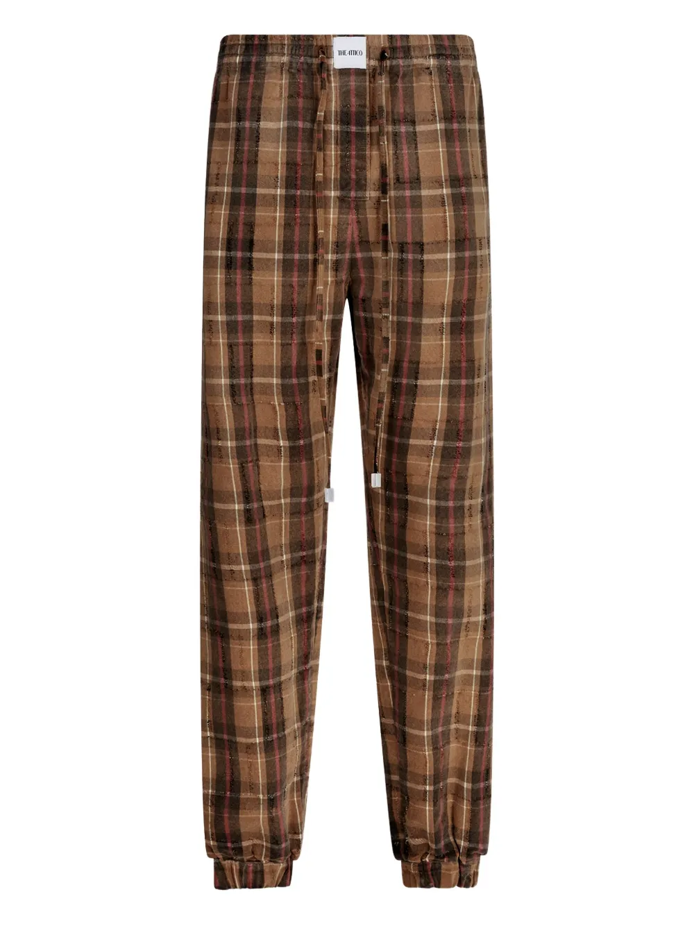 The Attico Plaid Drawstring Long Pant | Brown | Image 1