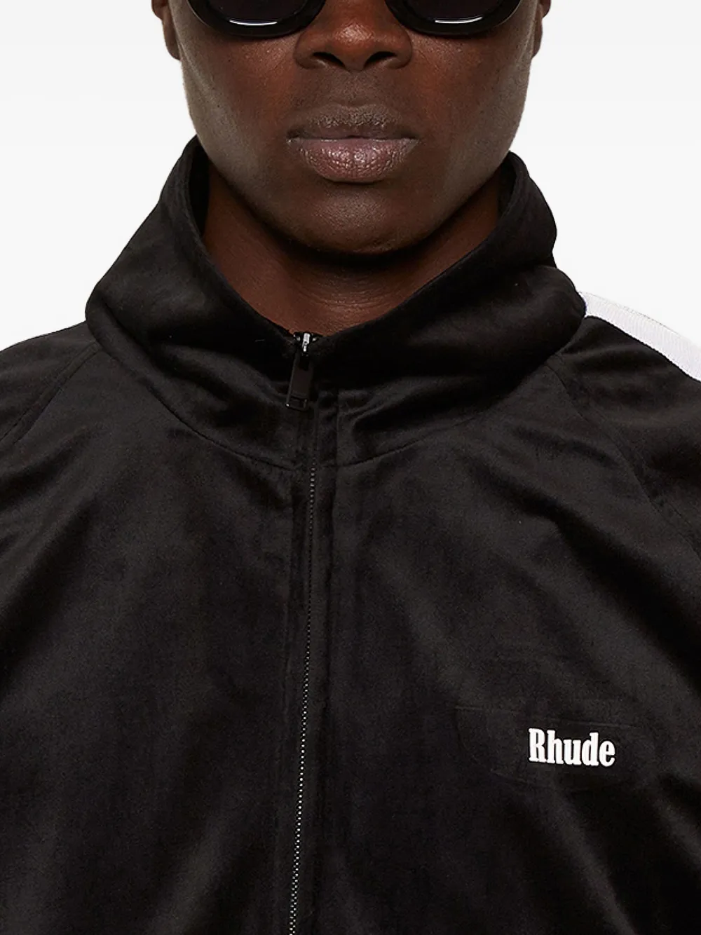 Rhude Logo Embroidered Mesh Snapback Baseball Cap In White