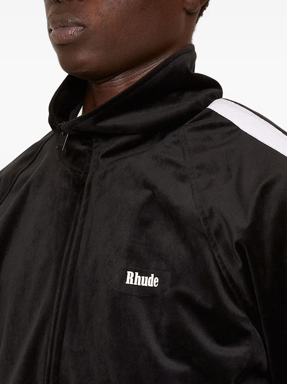 Rhude Logo Embroidered Mesh Snapback Baseball Cap In White