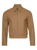 Nahmias zip-front collared jacket - Brown
