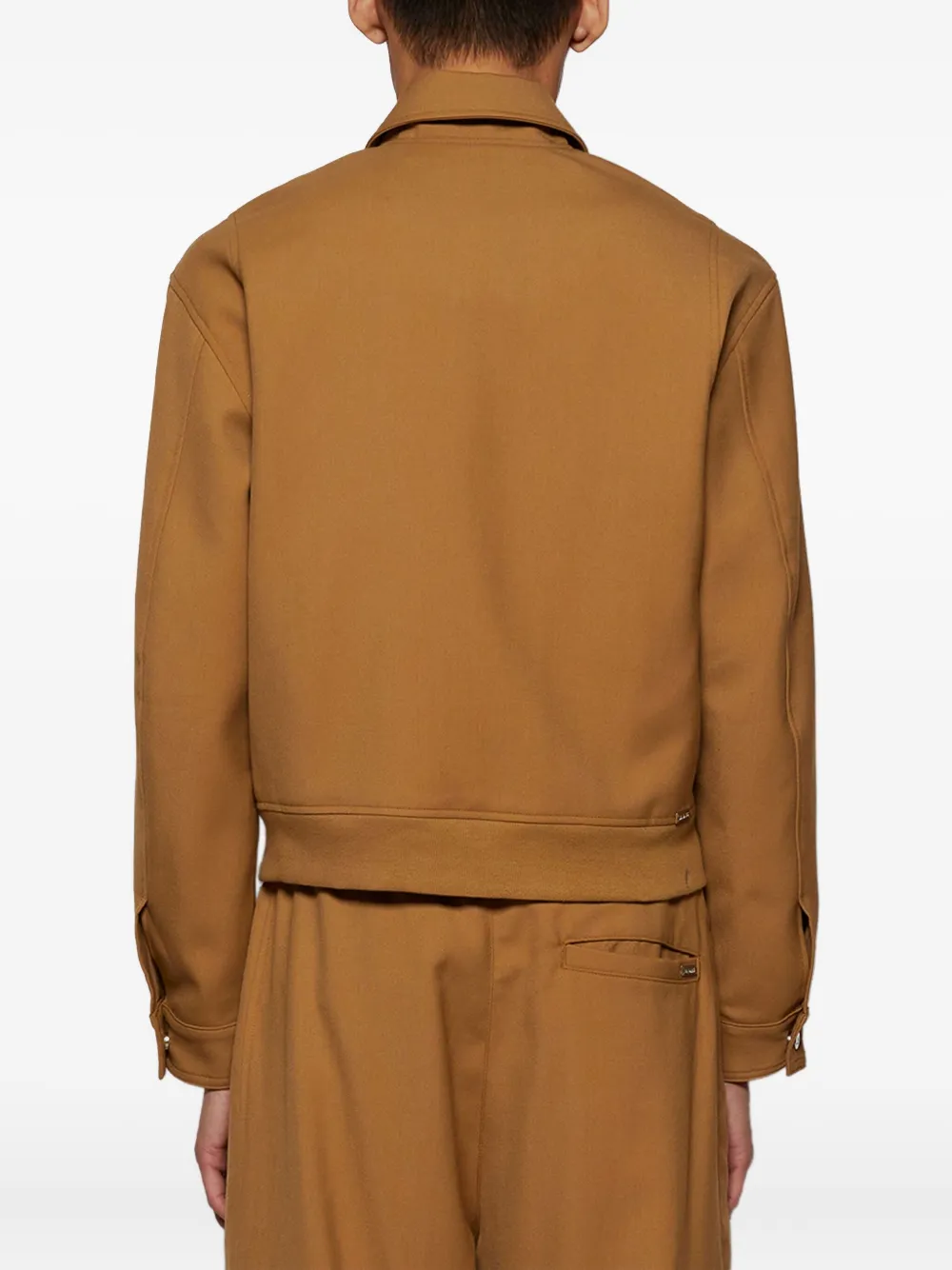 Nahmias Zip-front Collared Jacket In Brown