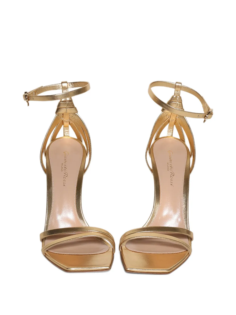 Gianvito Rossi 105mm braided ankle-strap sandals Gold