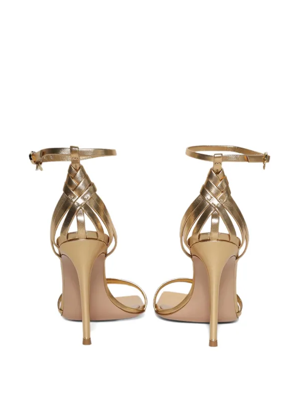 Gianvito Rossi アンクルストラップ サンダル 105mm | ゴールドトーン