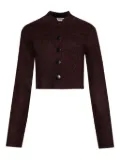 KHAITE Ello button-front long-sleeve jacket - Purple