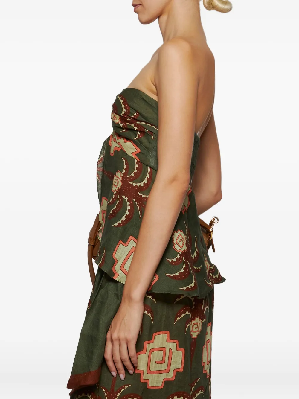 Johanna Ortiz Arkana Ring-detail Strapless Top In Multi