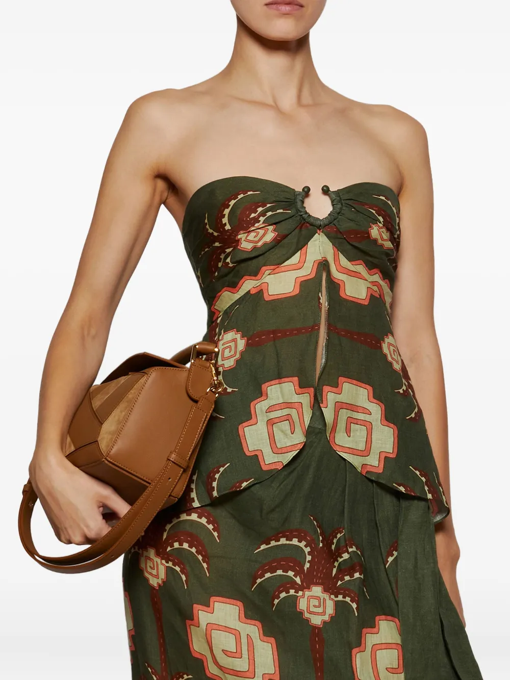 Johanna Ortiz Arkana Ring-detail Strapless Top In Multi