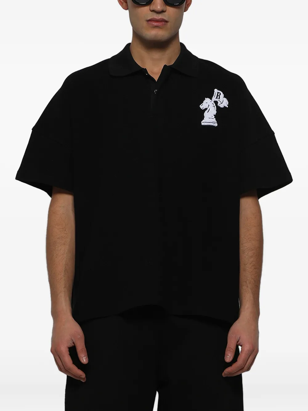 RHUDE Boxy poloshirt met logo Zwart